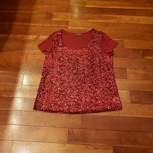 Jeans by Buffalo Red Women Sequin Top Short Sleeve